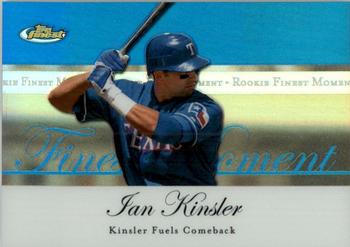 2007 Finest - Rookie Finest Moments Blue Refractors #RFM-IK Ian Kinsler Front