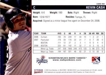2009 Choice Scranton/Wilkes-Barre Yankees #4 Kevin Cash Back