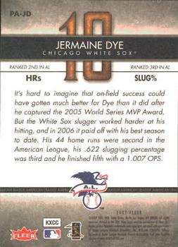 2007 Fleer - Perfect 10 #PA-JD Jermaine Dye Back
