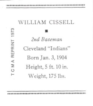 1973 TCMA 1933 Tattoo Orbit (R305) (reprint) #NNO William Cissell Back