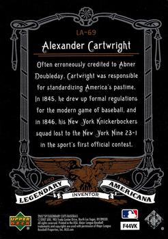 2007 SP Legendary Cuts - Legendary Americana #LA-69 Alexander Cartwright Back