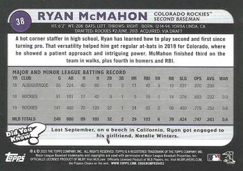 2020 Topps Big League #38 Ryan McMahon Back