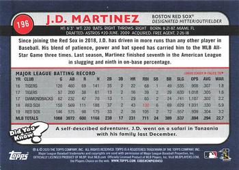 2020 Topps Big League #196 J.D. Martinez Back