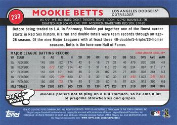 2020 Topps Big League #233 Mookie Betts Back