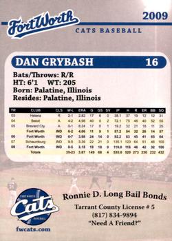 2009 Fort Worth Cats #NNO Dan Grybash Back