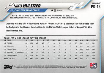 2020 Topps Pro Debut #PD-13 Niko Hulsizer Back