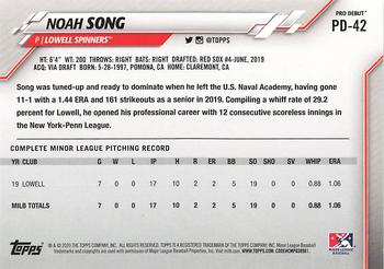 2020 Topps Pro Debut #PD-42 Noah Song Back