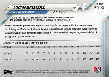 2020 Topps Pro Debut #PD-85 Logan Driscoll Back