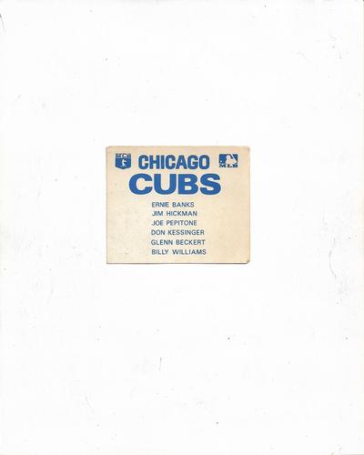 1971 Chicago Cubs Color Picture Pack A #NNO Don Kessinger Back