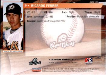 2009 Choice Casper Ghosts #11 Ricardo Ferrer Back