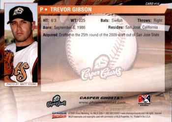 2009 Choice Casper Ghosts #14 Trevor Gibson Back