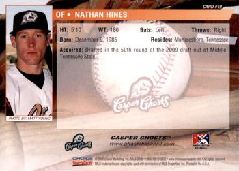 2009 Choice Casper Ghosts #19 Nathan Hines Back