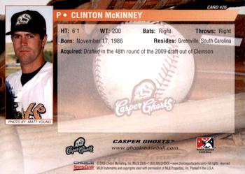 2009 Choice Casper Ghosts #26 Clinton McKinney Back