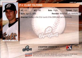2009 Choice Casper Ghosts #35 Clint Tilford Back