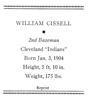 1933 Tattoo Orbit (R305) (reprint) #NNO William Cissell Back
