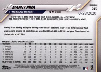 2020 Topps - Gold #570 Manny Pina Back