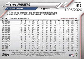2020 Topps - Gold #610 Cole Hamels Back