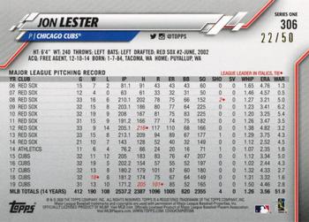 2020 Topps - Father's Day Blue #306 Jon Lester Back