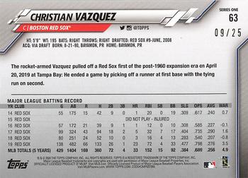 2020 Topps - Memorial Day Camo #63 Christian Vazquez Back