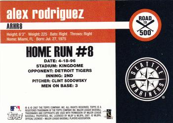 2007 Topps - Alex Rodriguez: Road to 500 #ARHR8 Alex Rodriguez Back
