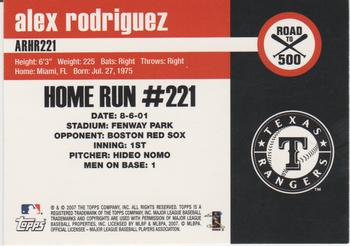 2007 Topps - Alex Rodriguez: Road to 500 #ARHR221 Alex Rodriguez Back