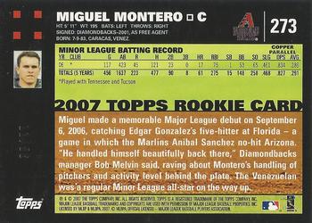 2007 Topps - Copper #273 Miguel Montero Back