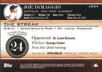 2007 Topps - Joe DiMaggio: The Streak #JD24 Joe DiMaggio Back
