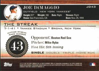 2007 Topps - Joe DiMaggio: The Streak #JD43 Joe DiMaggio Back