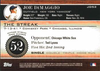 2007 Topps - Joe DiMaggio: The Streak #JD52 Joe DiMaggio Back