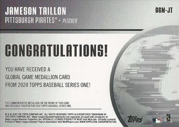 2020 Topps - Global Game Medallion #GGM-JT Jameson Taillon Back