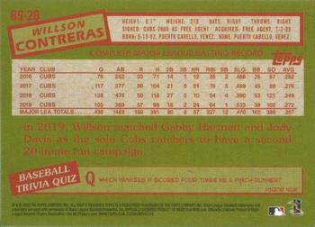 2020 Topps - 1985 Topps Baseball 35th Anniversary (Series One) #85-28 Willson Contreras Back