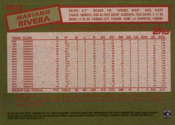 2020 Topps - 1985 Topps Baseball 35th Anniversary (Series One) #85-72 Mariano Rivera Back