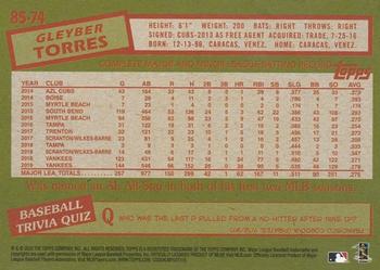 2020 Topps - 1985 Topps Baseball 35th Anniversary (Series One) #85-74 Gleyber Torres Back