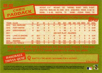 2020 Topps - 1985 Topps Baseball 35th Anniversary (Series One) #85-83 Chris Paddack Back