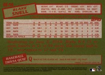2020 Topps - 1985 Topps Baseball 35th Anniversary (Series One) #85-94 Blake Snell Back