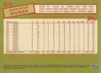 2020 Topps - 1985 Topps Baseball 35th Anniversary Blue (Series One) #85-72 Mariano Rivera Back