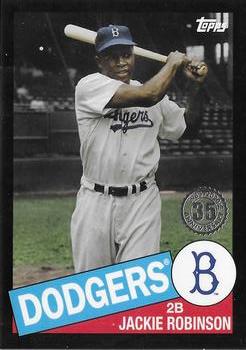 2020 Topps - 1985 Topps Baseball 35th Anniversary Black (Series One) #85-22 Jackie Robinson Front