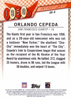 2020 Topps - Decades' Best (Series One) #DB-8 Orlando Cepeda Back