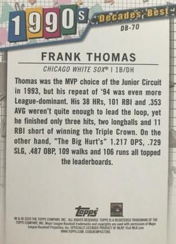 2020 Topps - Decades' Best (Series One) #DB-70 Frank Thomas Back