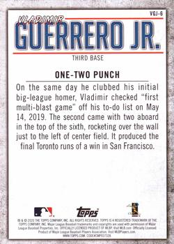 2020 Topps - Player Highlights Vladimir Guerrero Jr. #VGJ-6 Vladimir Guerrero Jr. Back