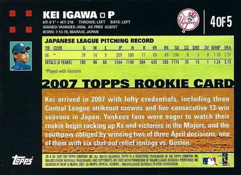 2007 Topps - New York Yankees #4 Kei Igawa Back