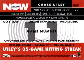 2007 Topps - Generation Now #GN61 Chase Utley Back