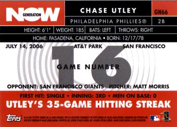 2007 Topps - Generation Now #GN66 Chase Utley Back