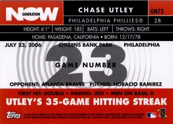 2007 Topps - Generation Now #GN73 Chase Utley Back