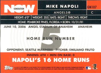 2007 Topps - Generation Now #GN107 Mike Napoli Back