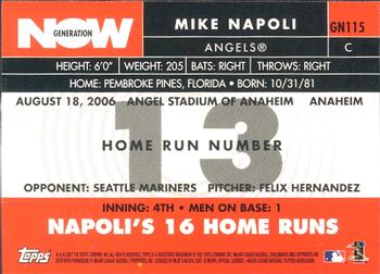 2007 Topps - Generation Now #GN115 Mike Napoli Back