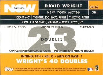 2007 Topps - Generation Now #GN169 David Wright Back