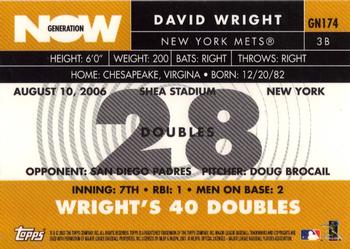 2007 Topps - Generation Now #GN174 David Wright Back