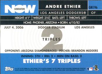 2007 Topps - Generation Now #GN196 Andre Ethier Back