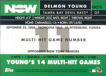 2007 Topps - Generation Now #GN275 Delmon Young Back